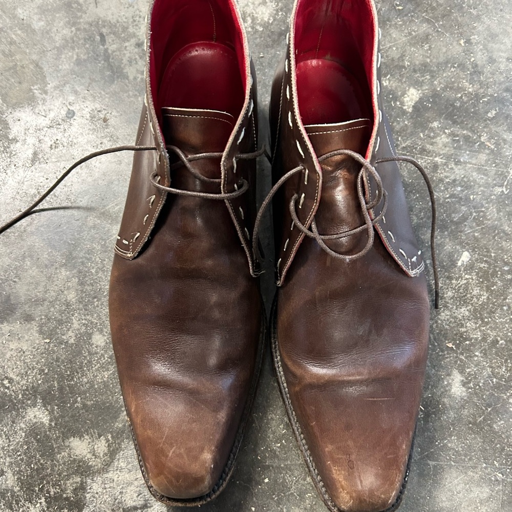 Classic Brown Leather Chukka Boots